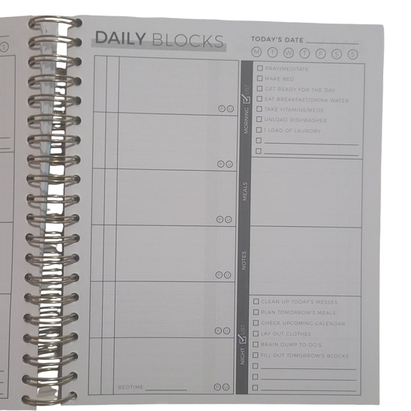 Page Co Undated Productivity Planner 6-Month Block Schedule Spiral Geometric - Picture 6 of 14